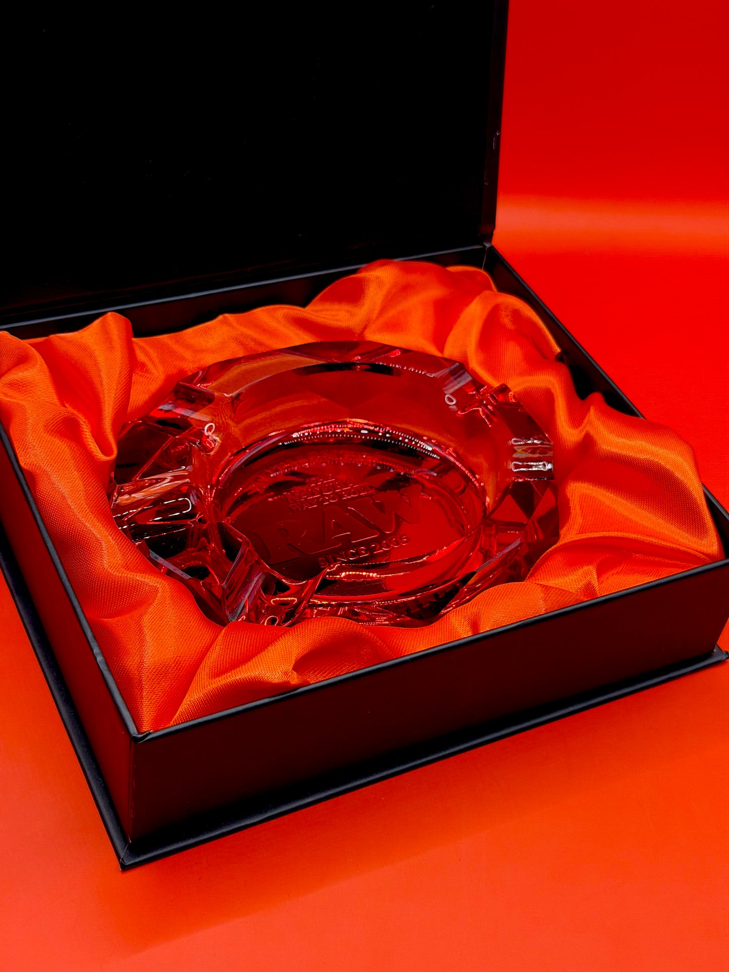 RAW Ruby Red Glass Ashtray