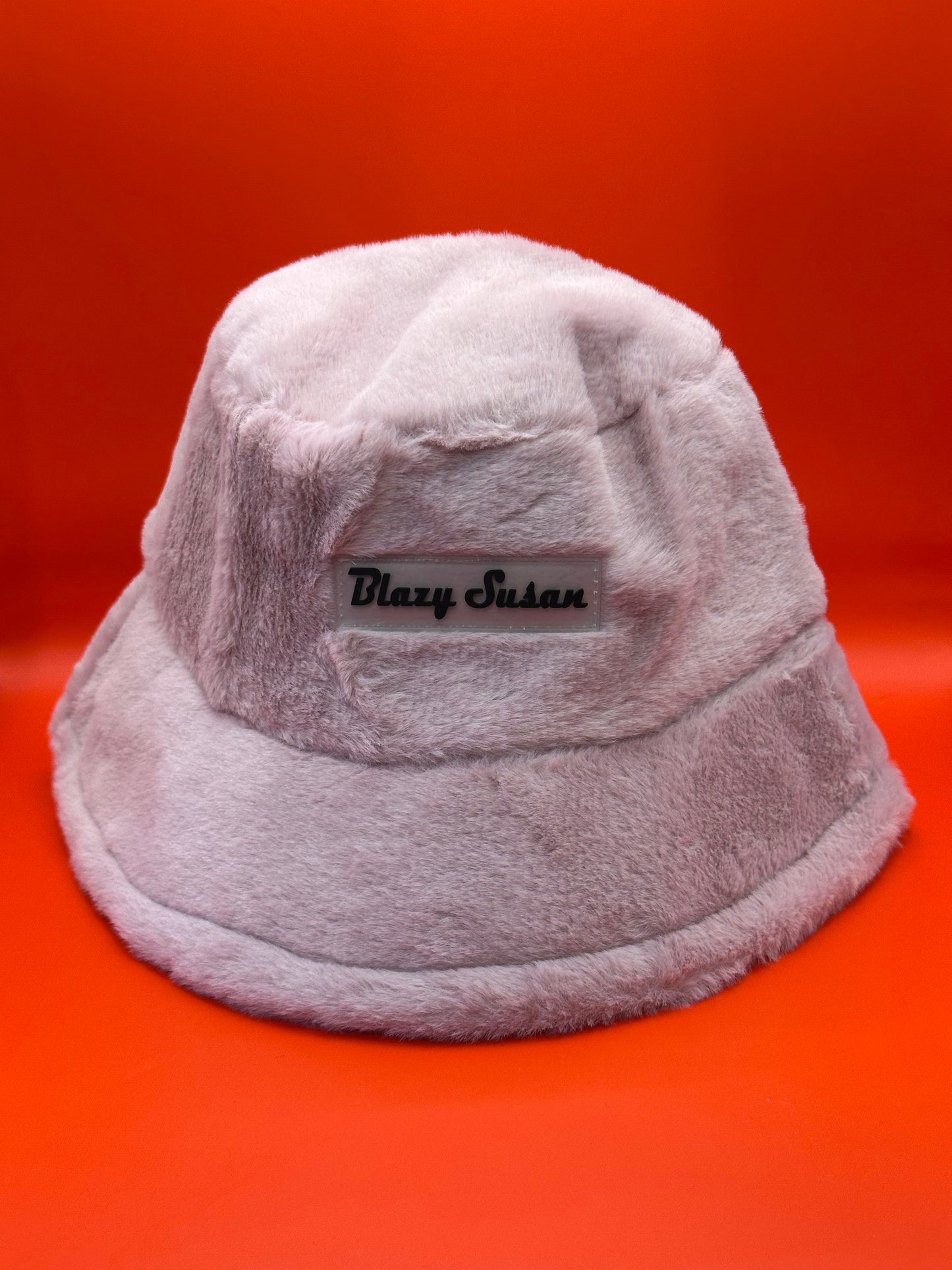 Soft plush faux fur Bucket Hat, adjustable fit, available in Pink, White and Black