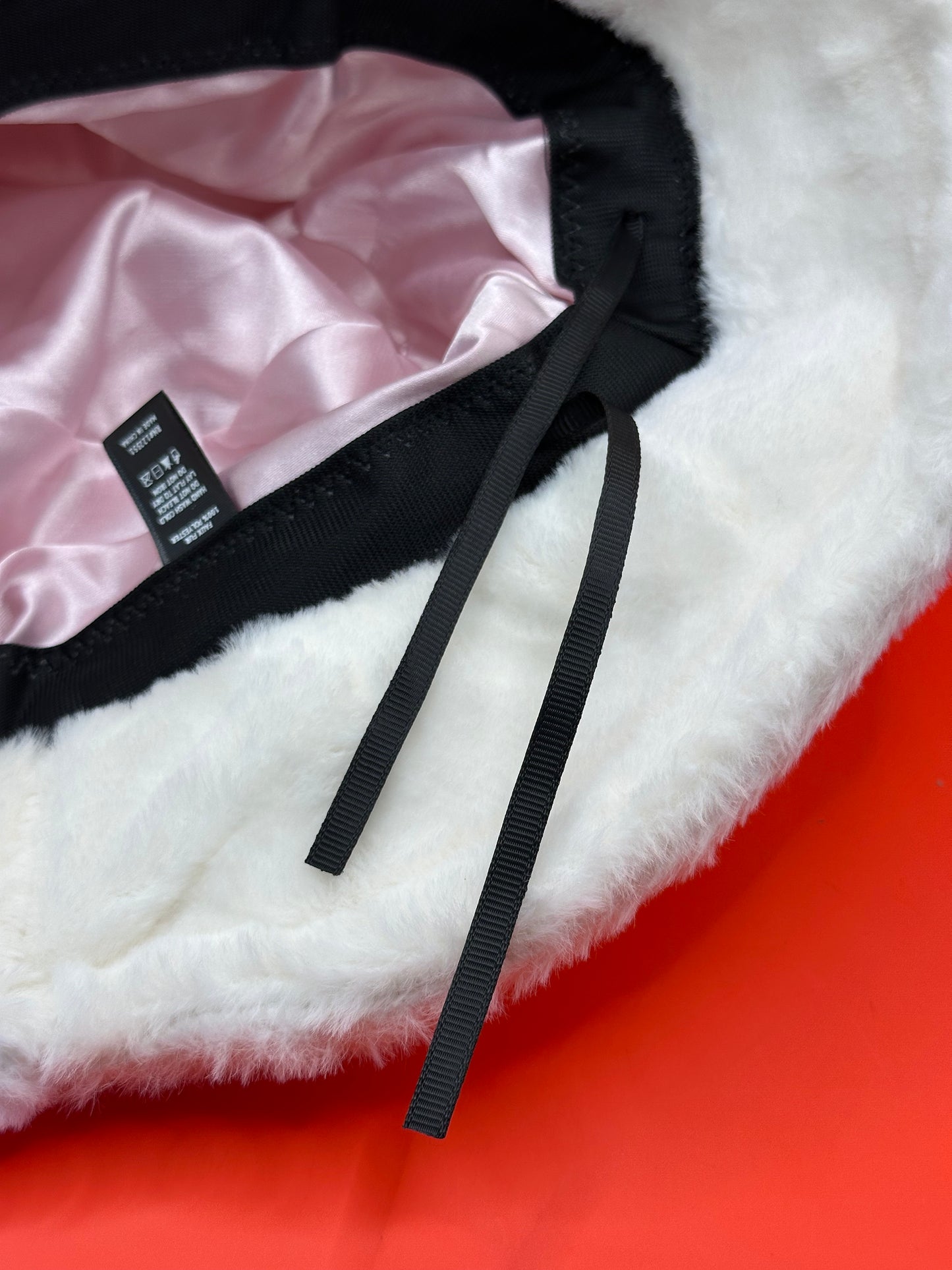Soft plush faux fur Bucket Hat, adjustable fit, available in Pink, White and Black