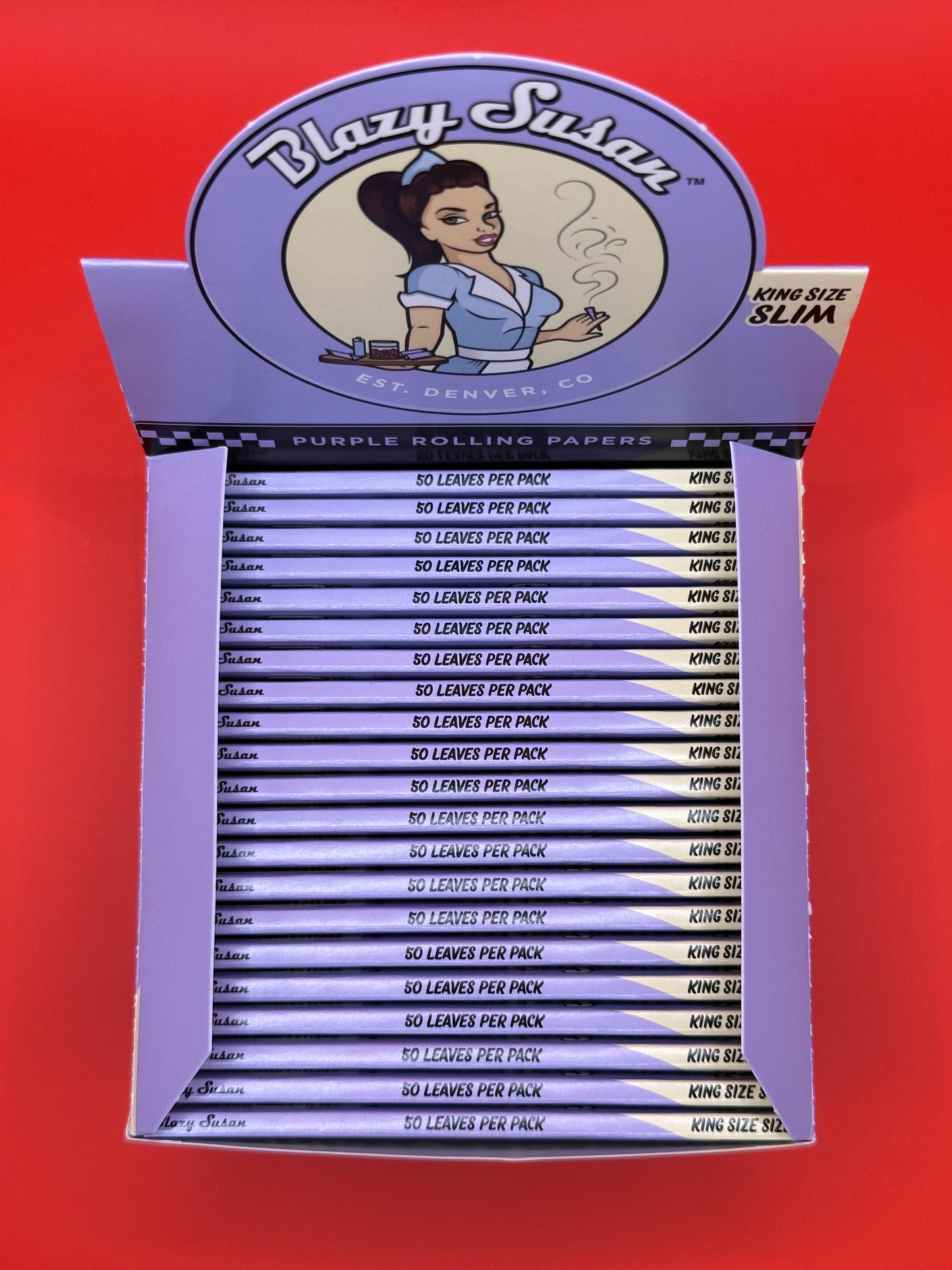 Blazy Susan Purple King Size Slim non-GMO Rolling Papers
