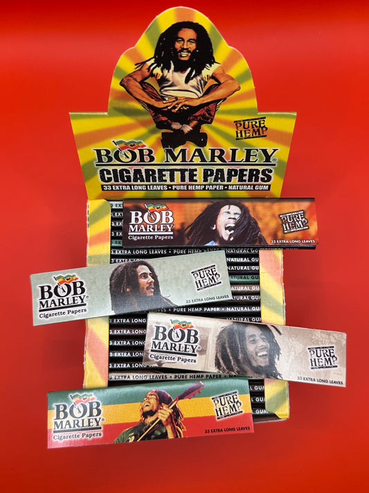 Bob Marley Papers, high-quality, extra-wide, lightweight rolling papers crafted from pure hemp fibres and bound with premium Arabic gum.