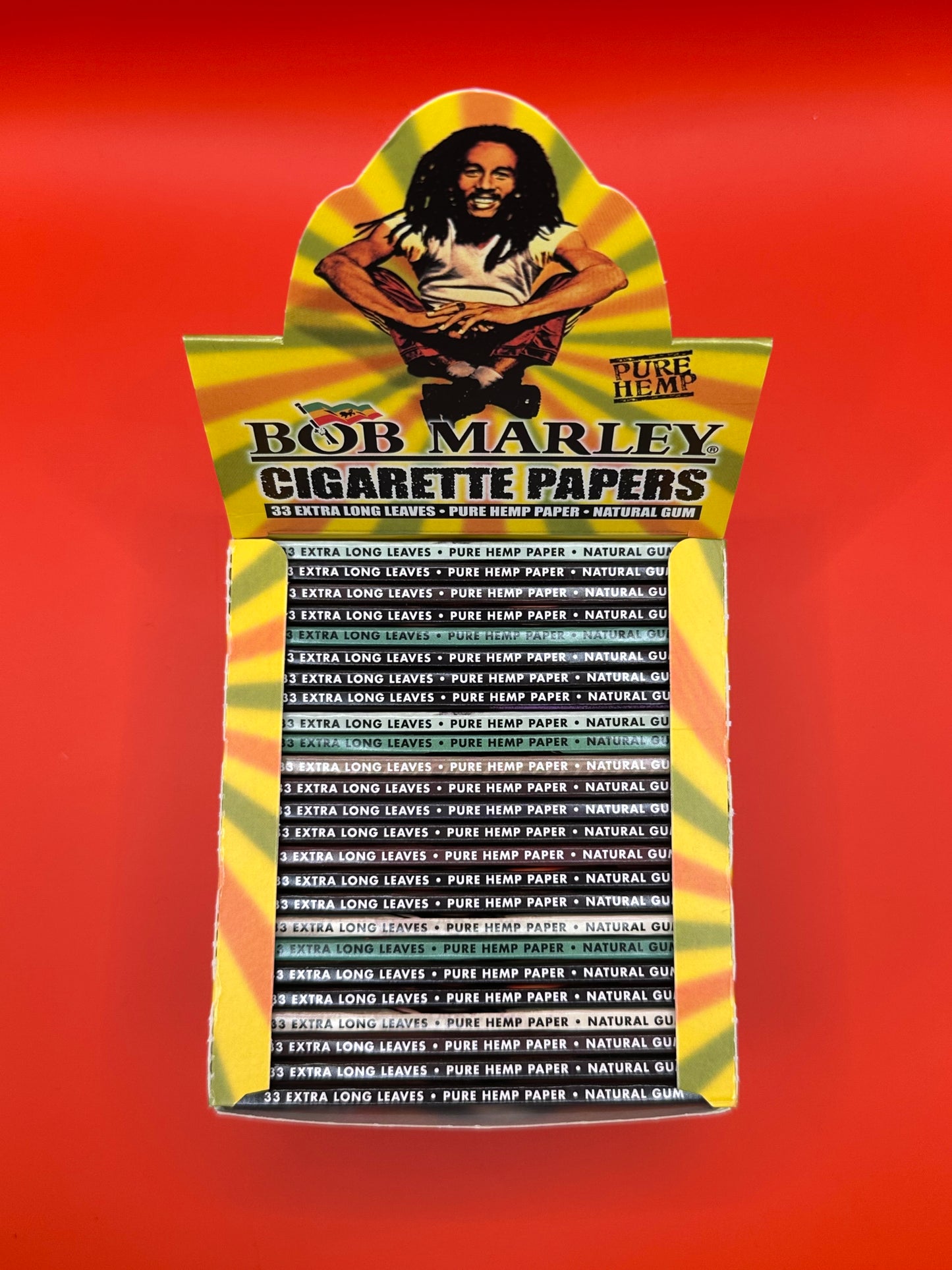 Bob Marley Papers, high-quality, extra-wide, lightweight rolling papers crafted from pure hemp fibres and bound with premium Arabic gum.