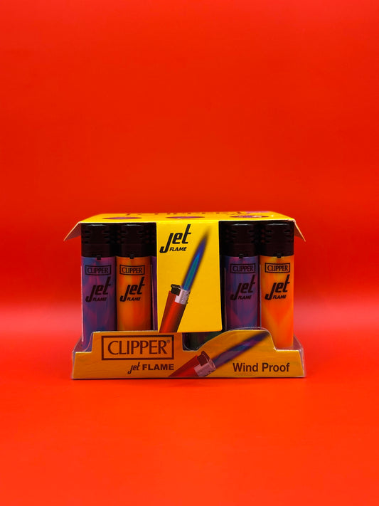 Jet lighter, clipper, blue flame, plastic, refillable