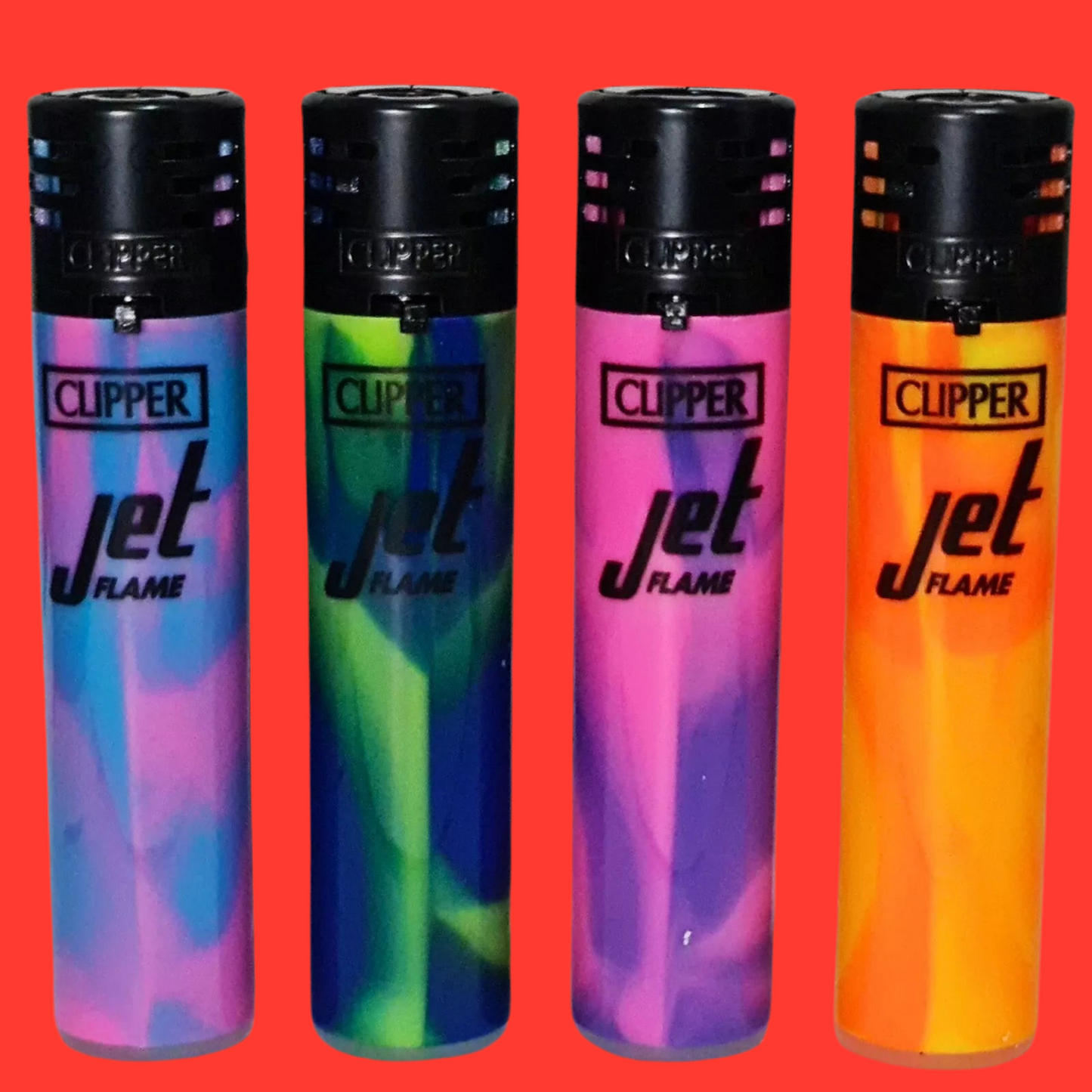Jet lighter, clipper, blue flame, plastic, refillable