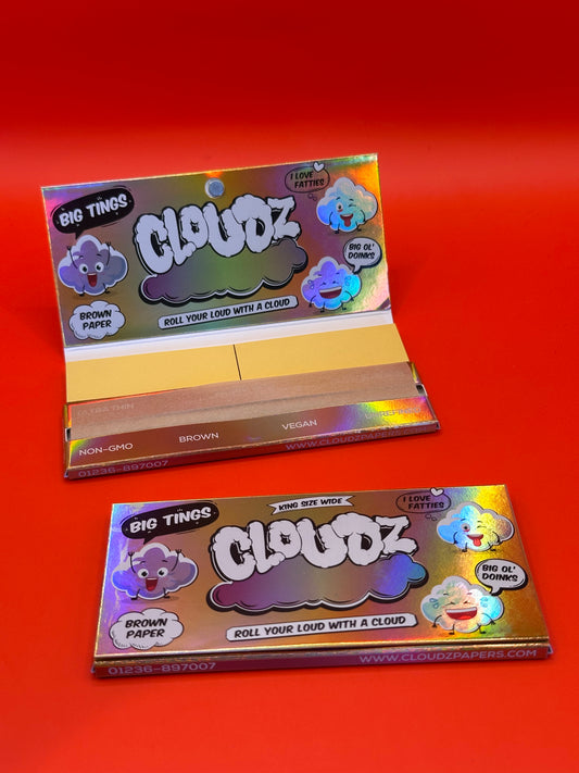 Cloudz, Big tingz, King size wide, Rolling papers, brown paper, organic,