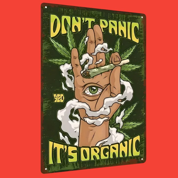 20x30cm unframed metal poster, hang up on wall, weed theme