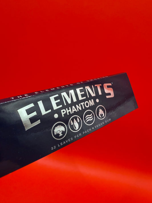 Phantom Edition Elements are almost weightless, burn exceptionally slow, and produce minimal ash, leaving only a trace of natural gum making it an essential choice for true connoisseurs. Limited edition king size wide papers.