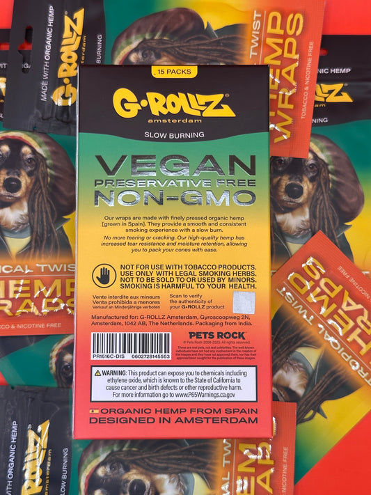G.Rollz Tropical Twist Hemp Wraps - Pack of 4