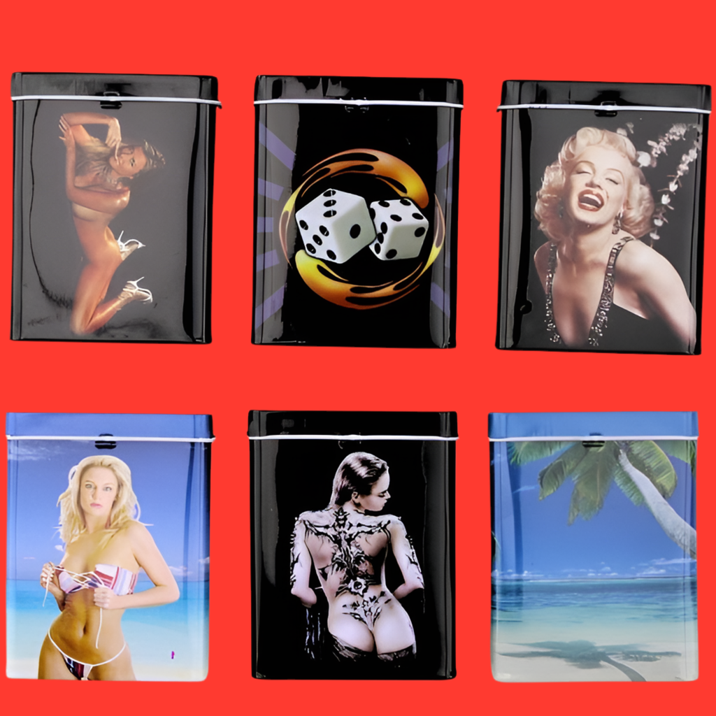 Weed storage, cigarette tin, joint holder, Size Approx 9 x 7 x 3cm