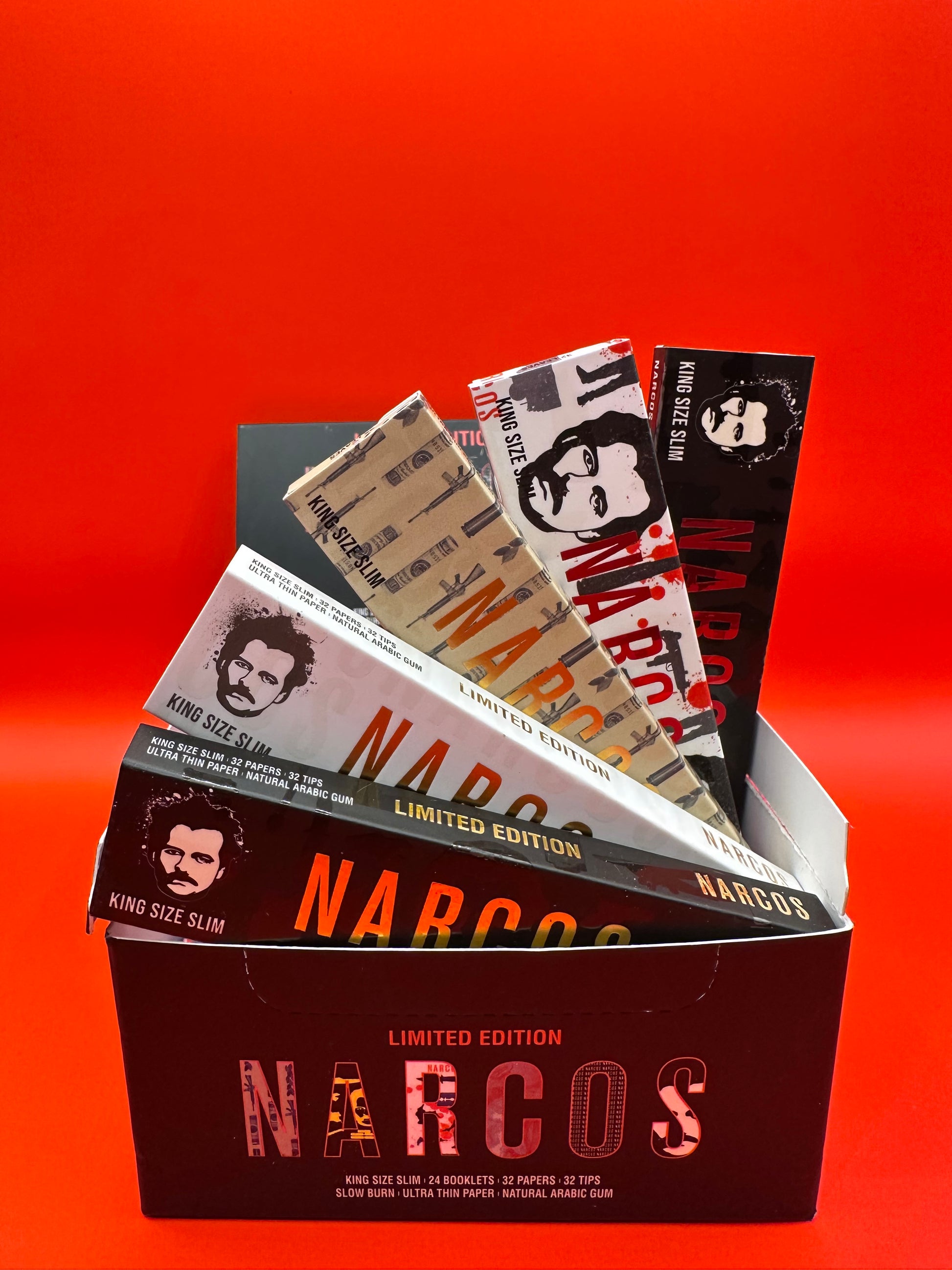 Narcos Limited Edition King Size Slim Ultra Thin Rolling Papers & Tips