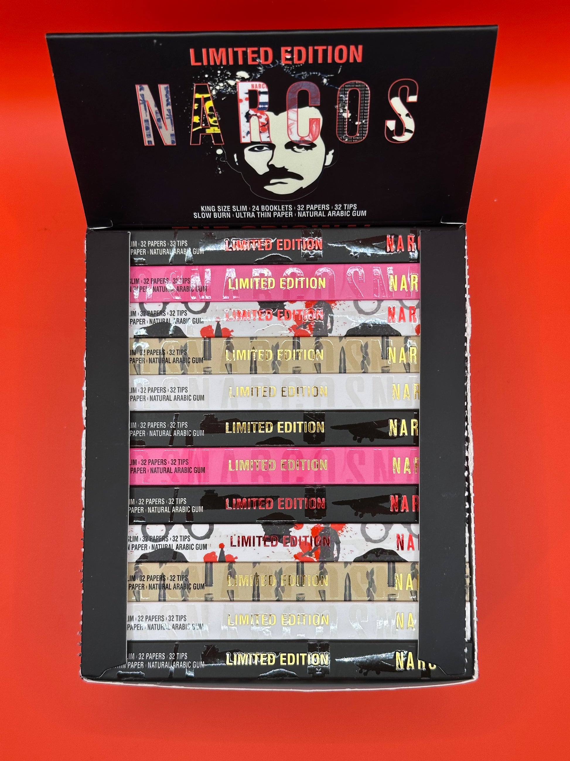 Narcos Pablo Escobar Limited Edition King Size Slim Ultra Thin Rolling Papers & Tips