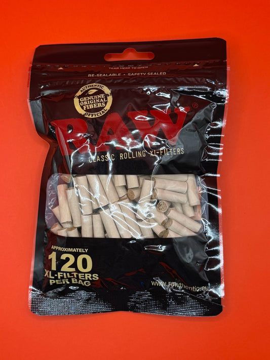 RAW Cellulose Filter Tips Size 6 x 22mm, Approx. 120 filters per pack, Made from Cellulose Fibres. Shop RAW Rolling Tips UK now.