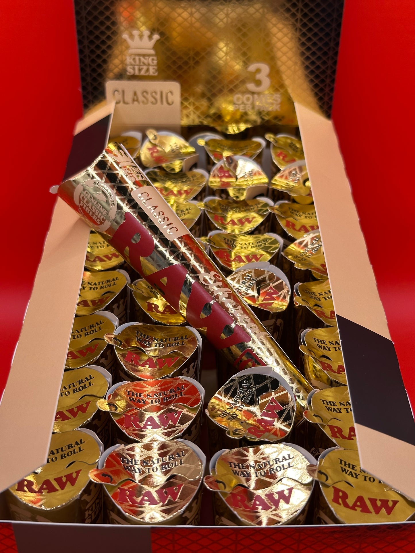 Pre-rolled RAW Ethereal cones, UK RAW Ethereal King Size Pre Rolled Cones