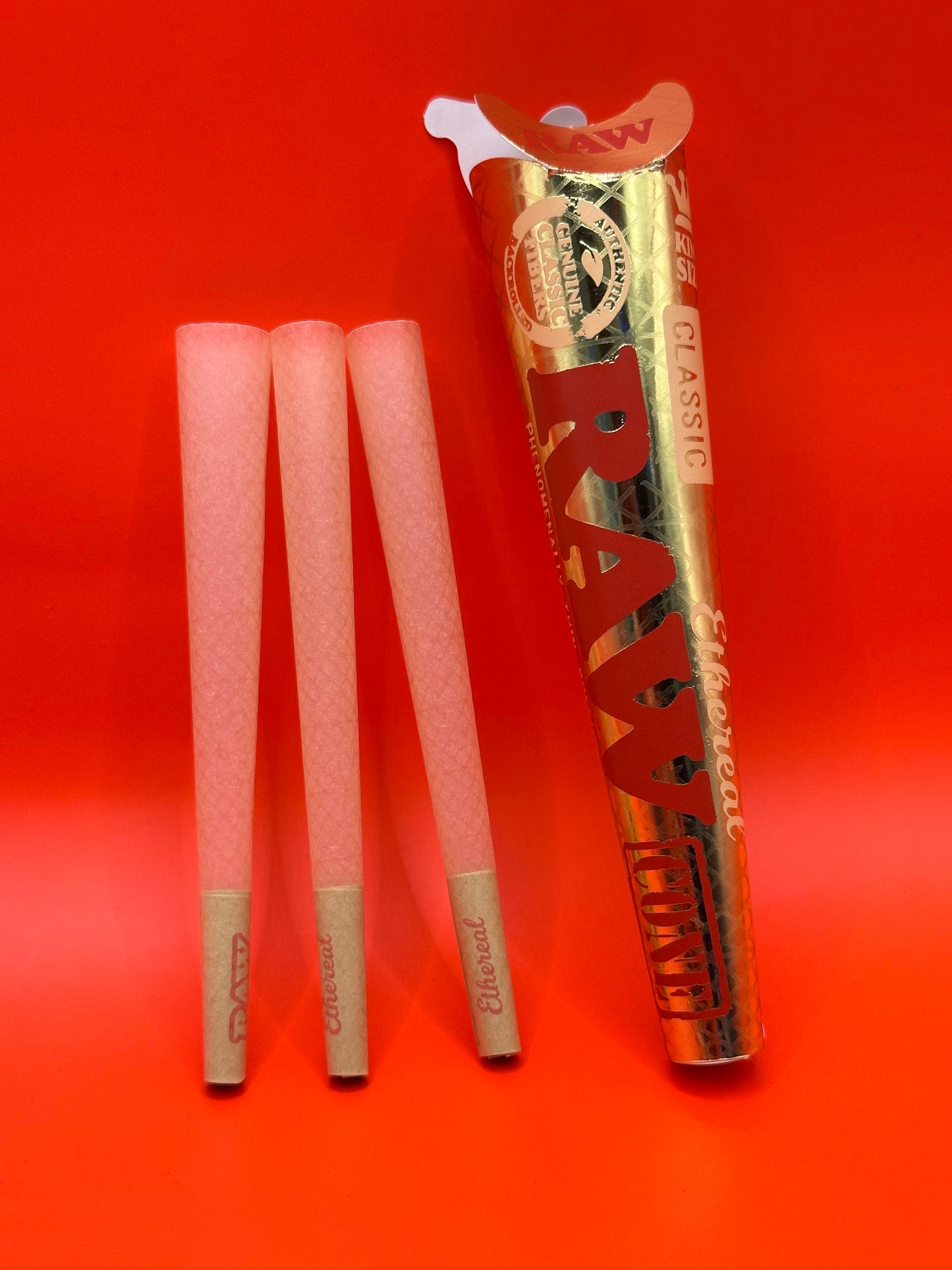 Pre-rolled RAW Ethereal cones, UK RAW Ethereal King Size Pre Rolled Cones