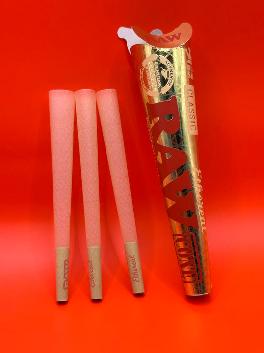 Pre-rolled RAW Ethereal cones, UK RAW Ethereal King Size Pre Rolled Cones