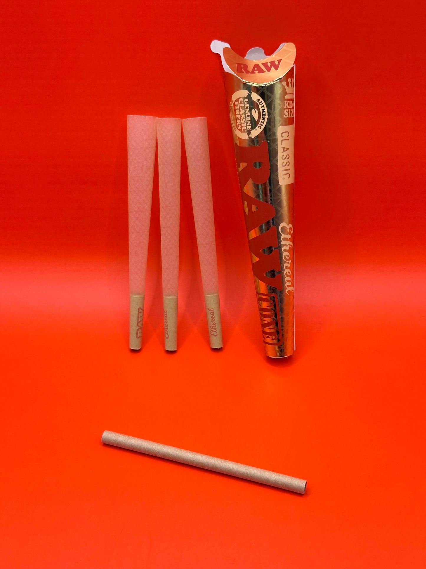 Pre-rolled RAW Ethereal cones, UK RAW Ethereal King Size Pre Rolled Cones