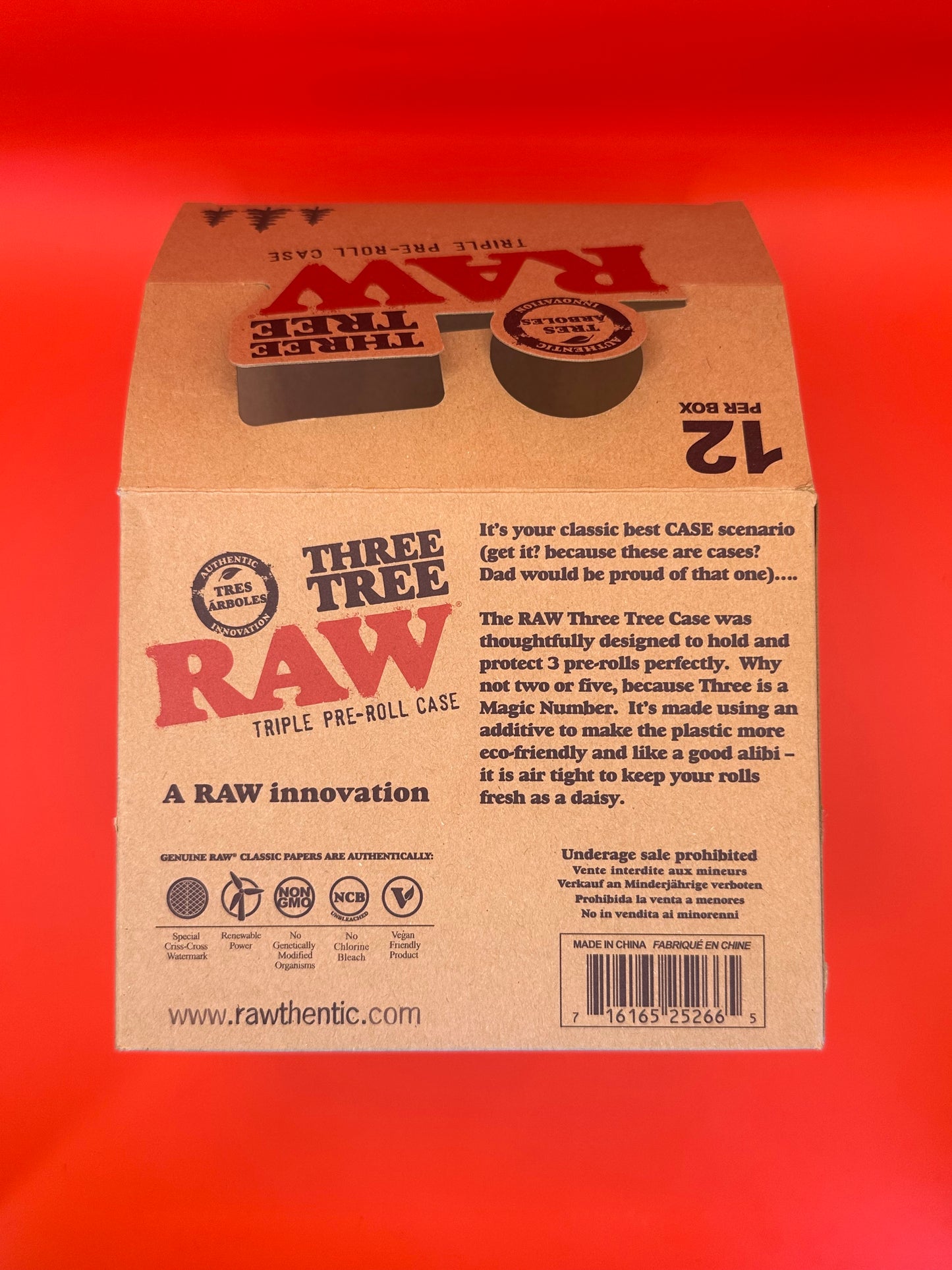 Triple Joint holder, joint storage, 12cm length, plastic, RAW