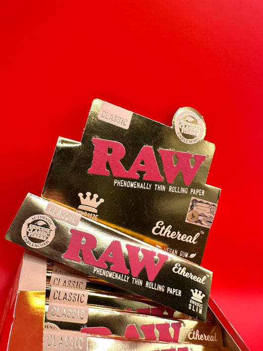 RAW Ethereal King Size Slim ultra thin unbleached vegan gum