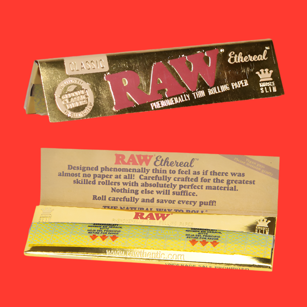 RAW Ethereal King Size Slim ultra thin unbleached vegan gum
