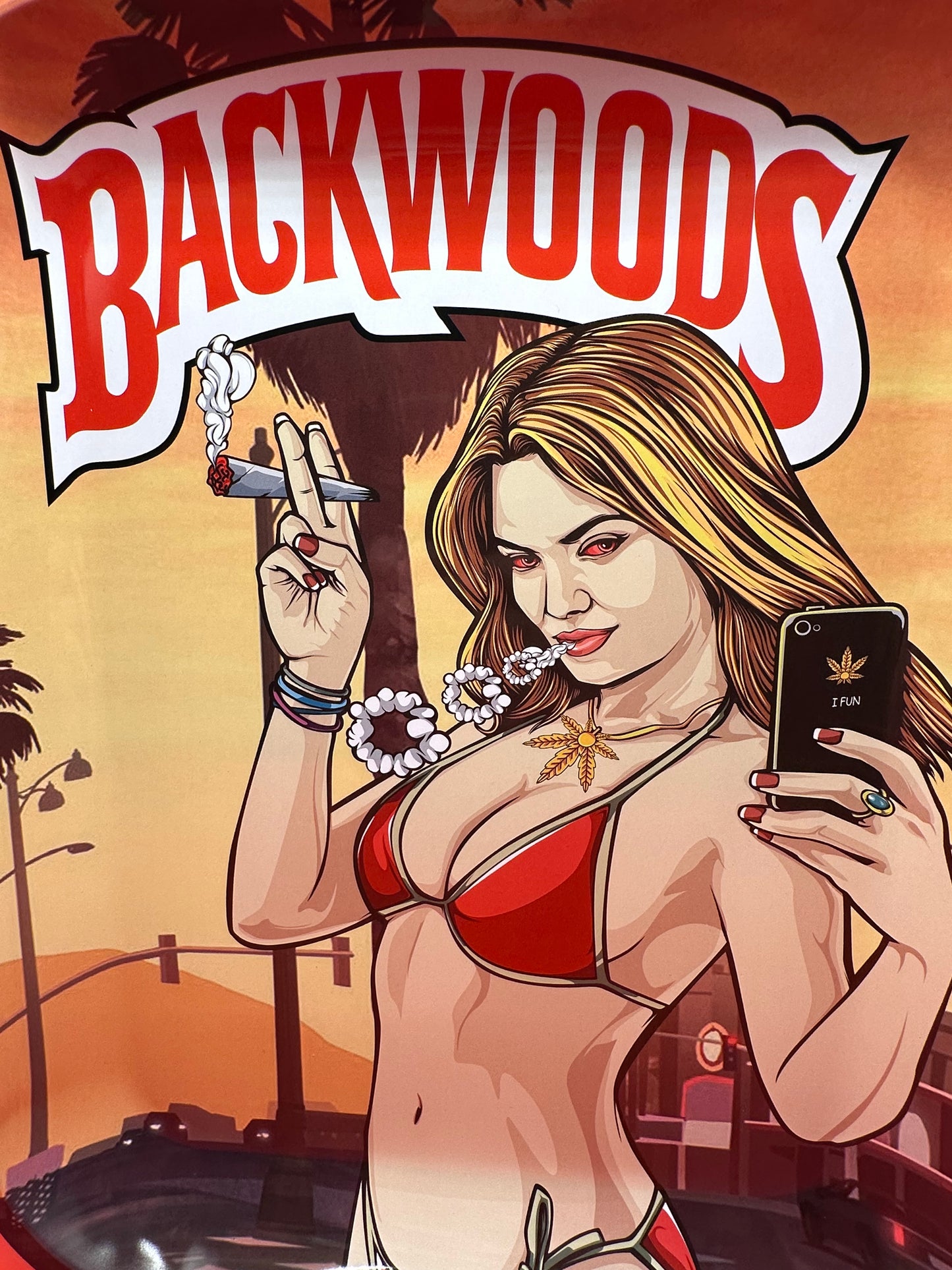 GTA, GTAV girl, cool girl design, smoking tray, metal, large
