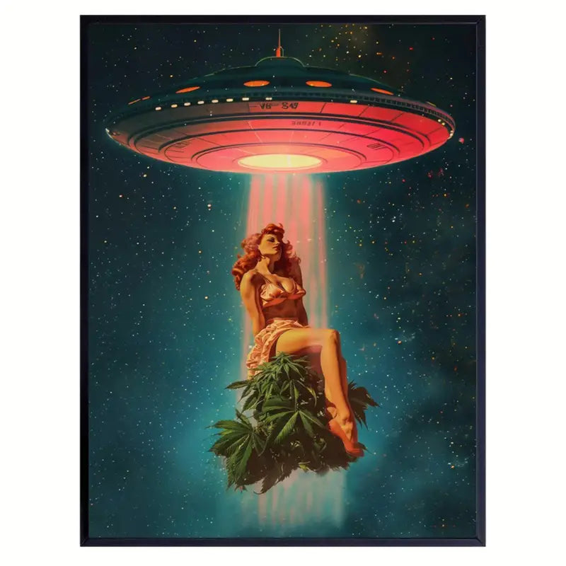 UFO & Cosmic Abduction Canvas Poster