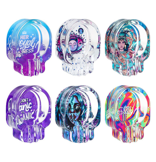 Wise Skies Glass Skull Ashtray