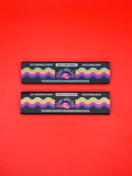 High Girlies King Size Slim Rolling Papers & Tips - Two Colours