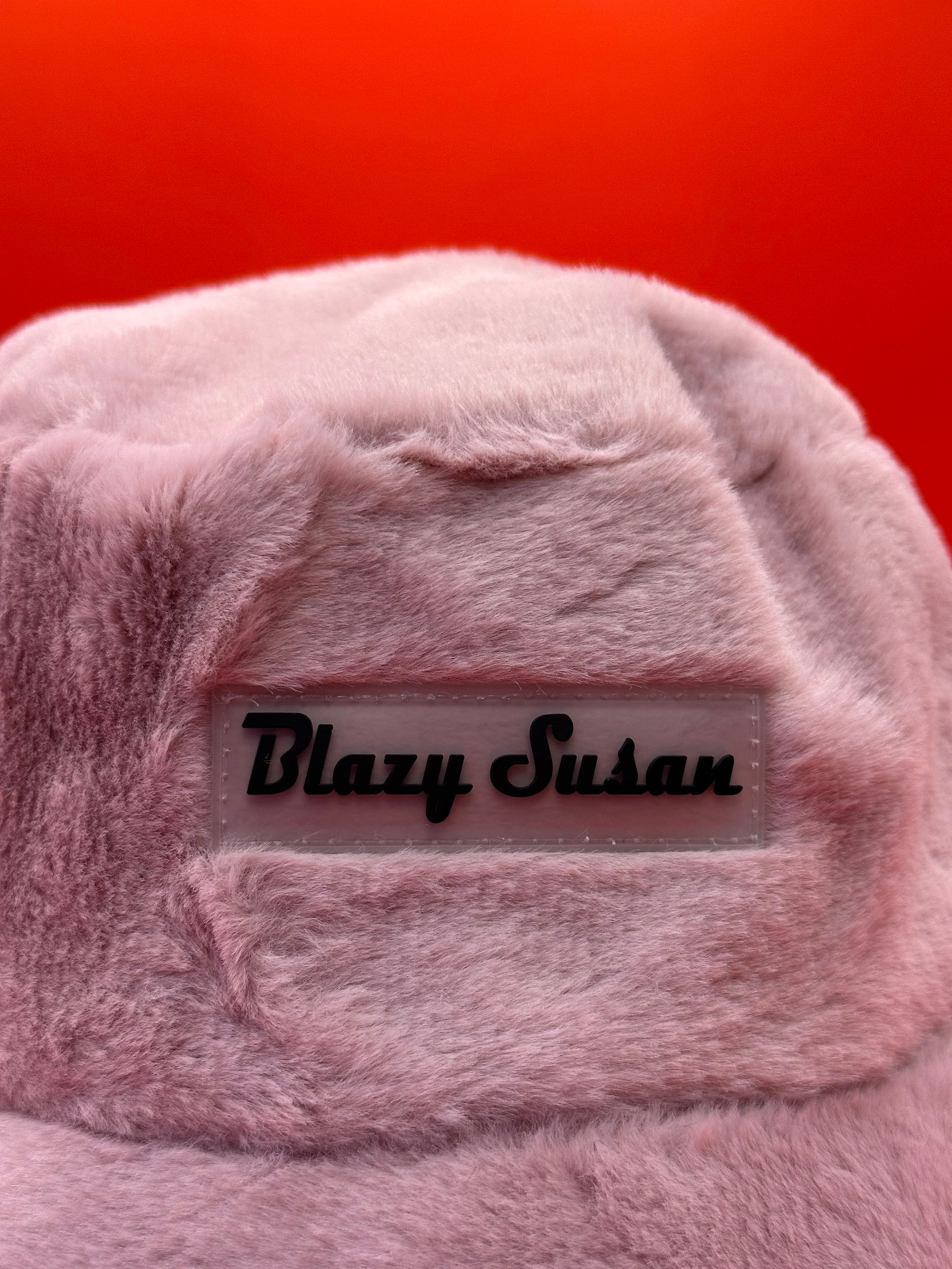 Soft plush faux fur Bucket Hat, adjustable fit, available in Pink, White and Black
