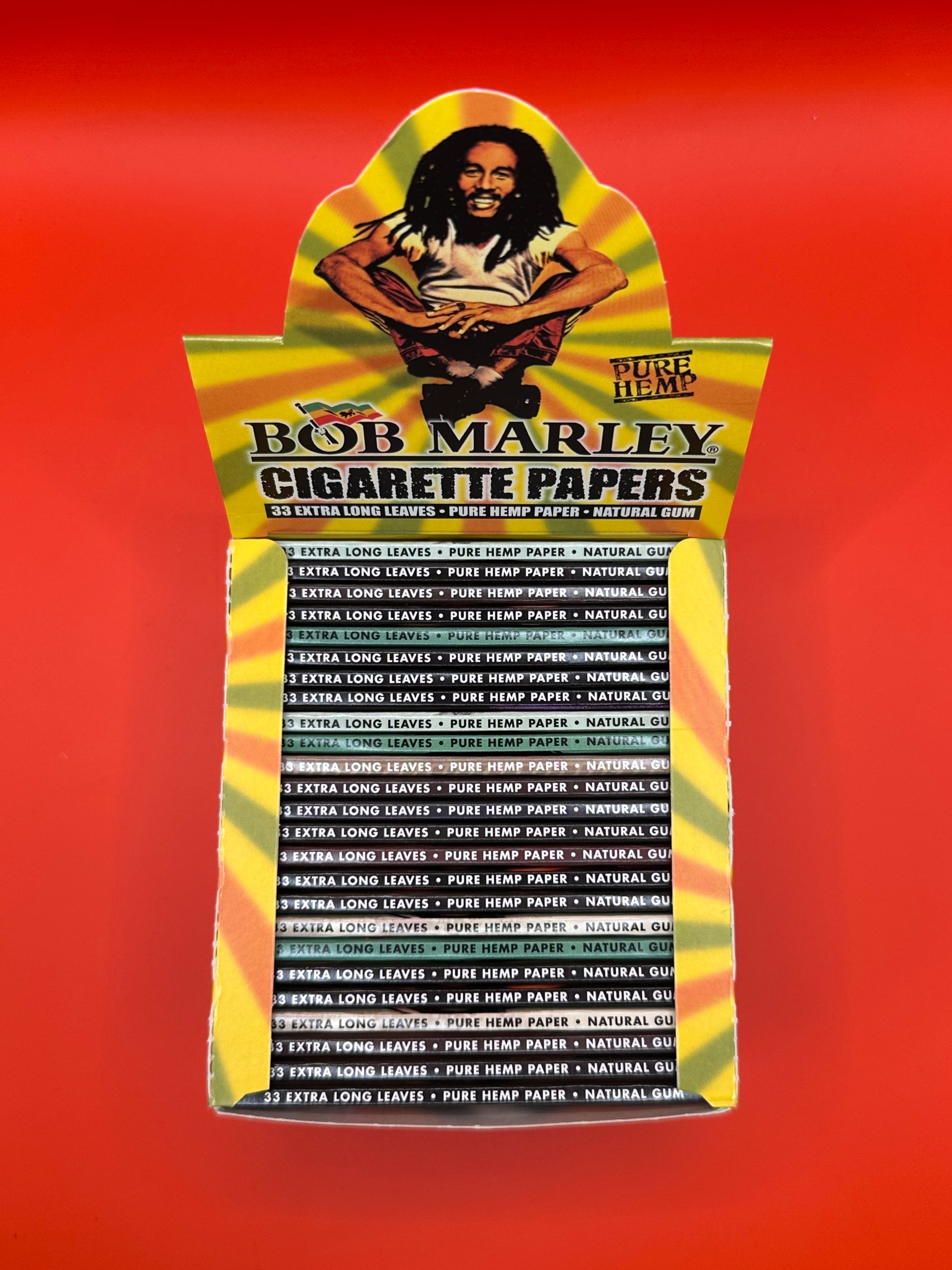 Bob Marley Papers, high-quality, extra-wide, lightweight rolling papers crafted from pure hemp fibres and bound with premium Arabic gum.