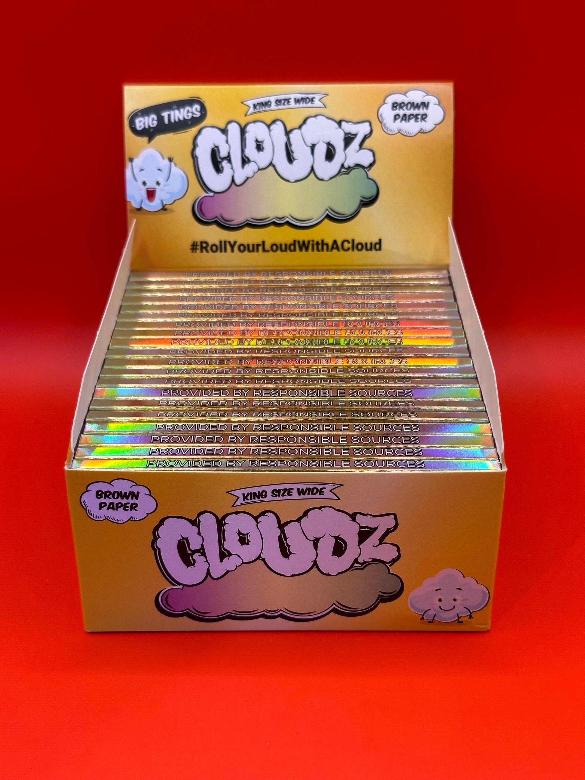 Cloudz, Big tingz, King size wide, Rolling papers, brown paper, organic,