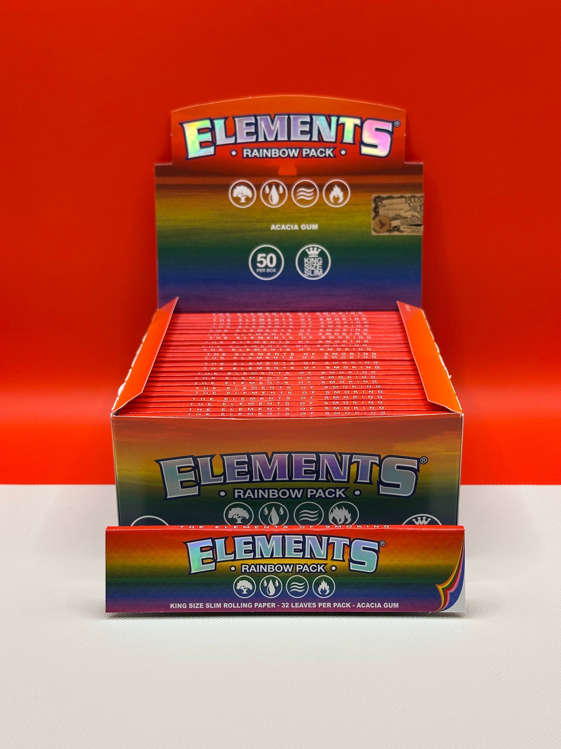 Shop Now For Elements Rainbow Rolling Papers - 32 leaves per pack