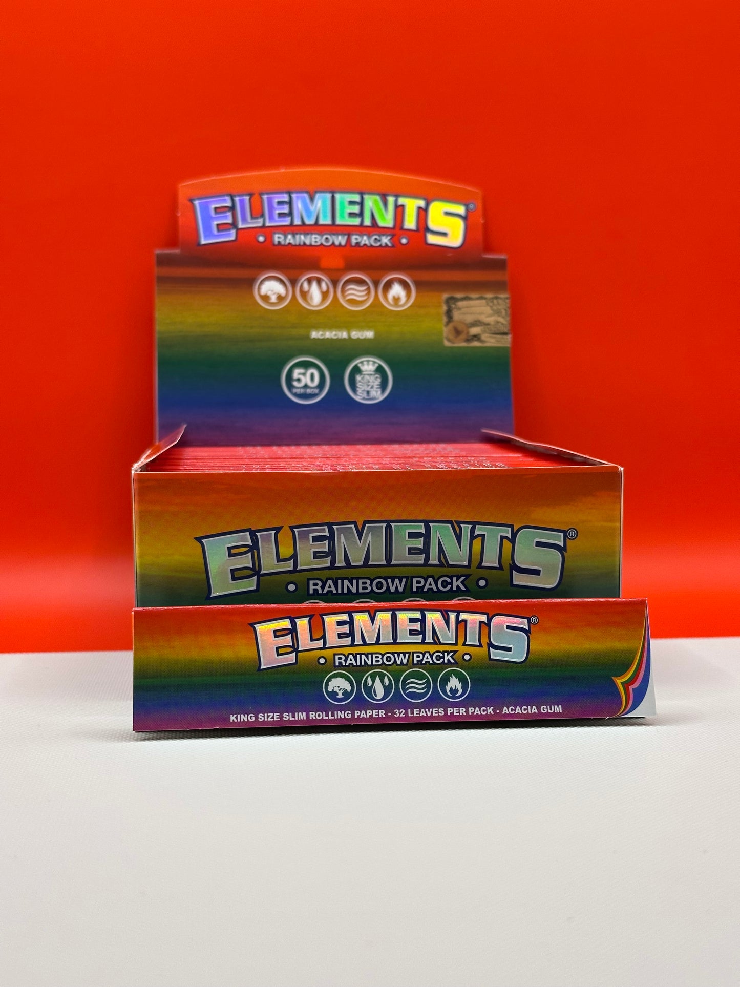Shop Now For Elements Rainbow Rolling Papers - 32 leaves per pack