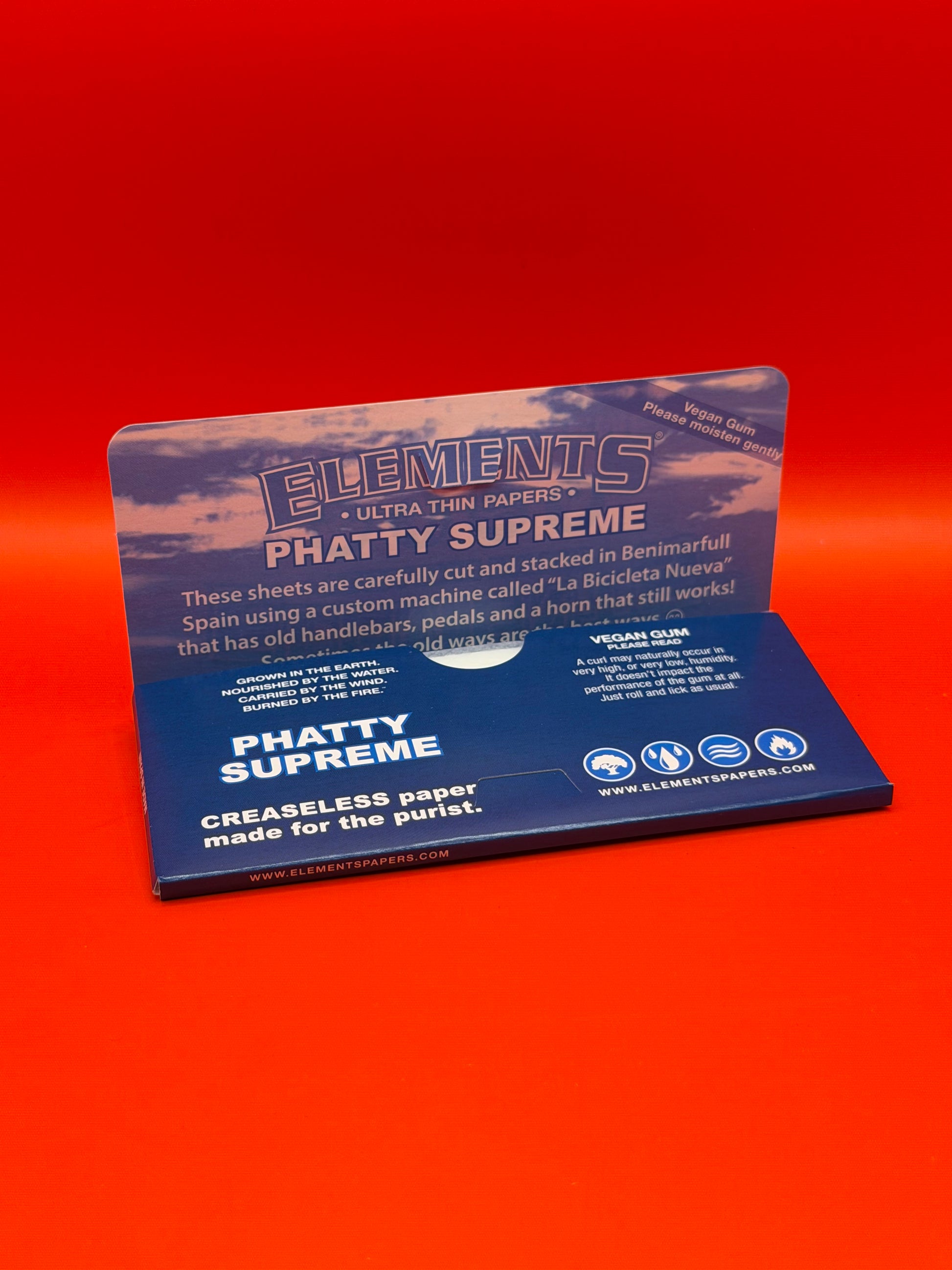 Elements Phatty Supreme Rolling Papers are for bigger rolls and made from ultra thin rice paper, they burn slowly and evenly with very little ash. 