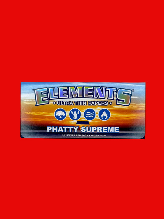 Elements Phatty Supreme Rolling Papers are for bigger rolls and made from ultra thin rice paper, they burn slowly and evenly with very little ash. 
