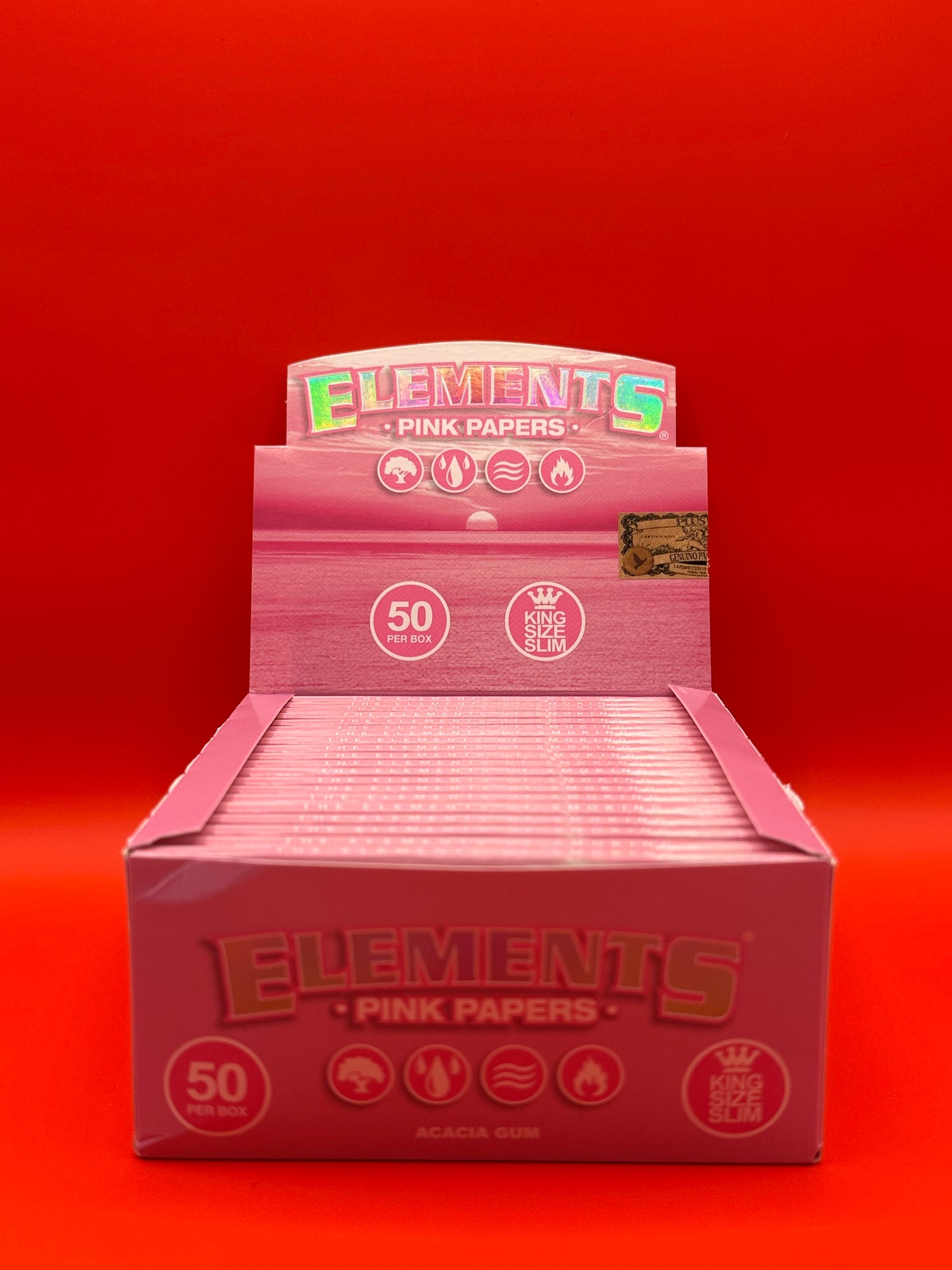 Elements Pink King Size Slim Rolling Papers