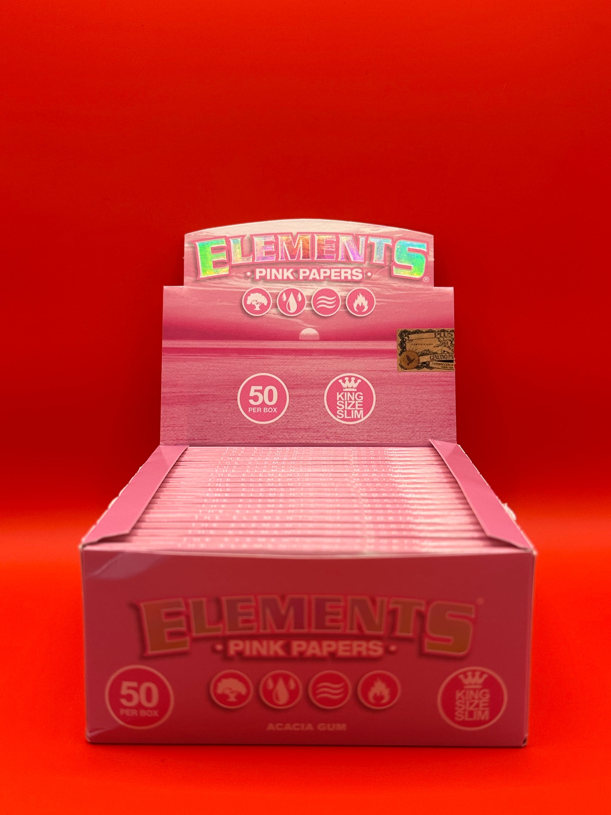 Elements Pink King Size Slim Rolling Papers