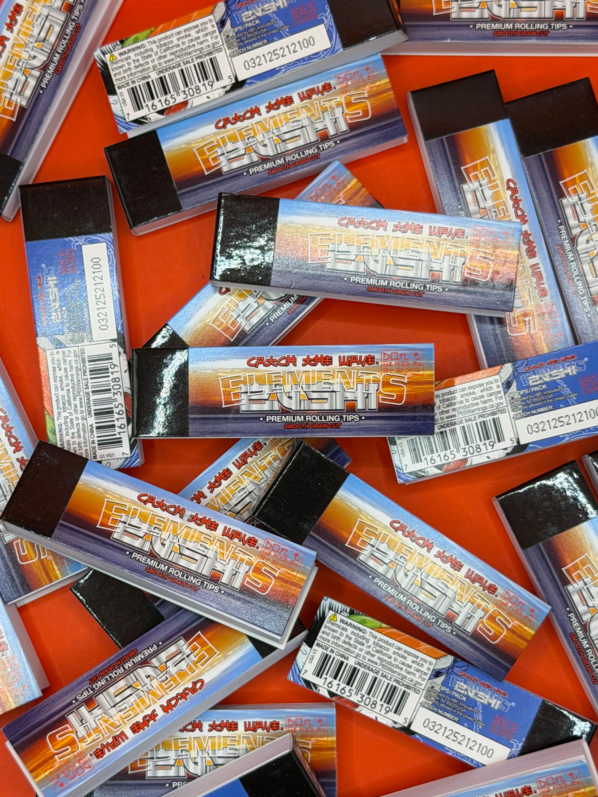 Elements X Zushi Rolling Tips, Filter Card. Smooth Grain Cut, Non-perforated, Priced per 1x individual pack, 50x tips per pack, LIMITED EDITION DROP. Shop Zushi Elements UK now.