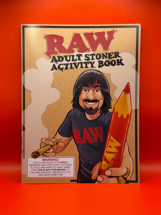The RAW Adult Stoner Activity Book is a limited edition collectible made for RAW fans who want something fun, different, and full of personality. It is packed with classic activity book features, including stoner-themed stickers, mazes, quizzes, colouring in pages, jokes, games, word searches, and word jumbles.