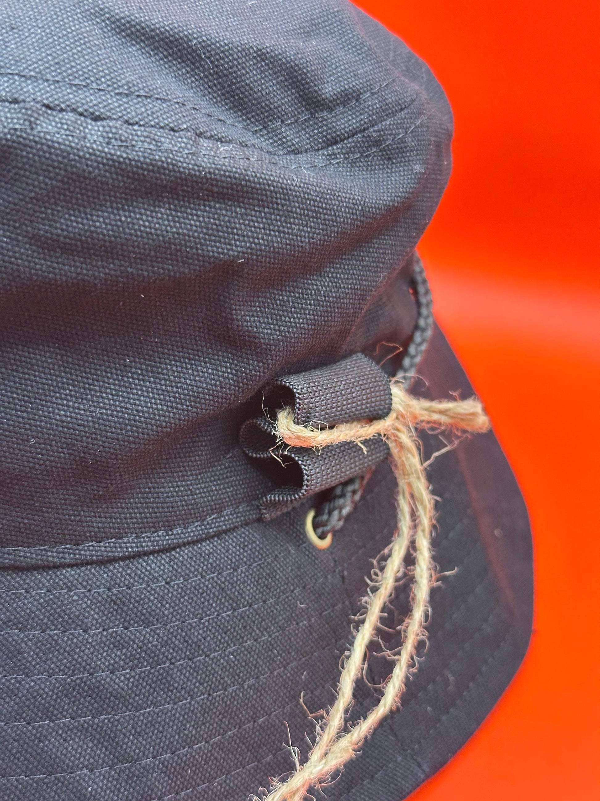 RAW Black 'SMOKERMAN' Bucket Hat, Adjustable, with storage sections - size medium