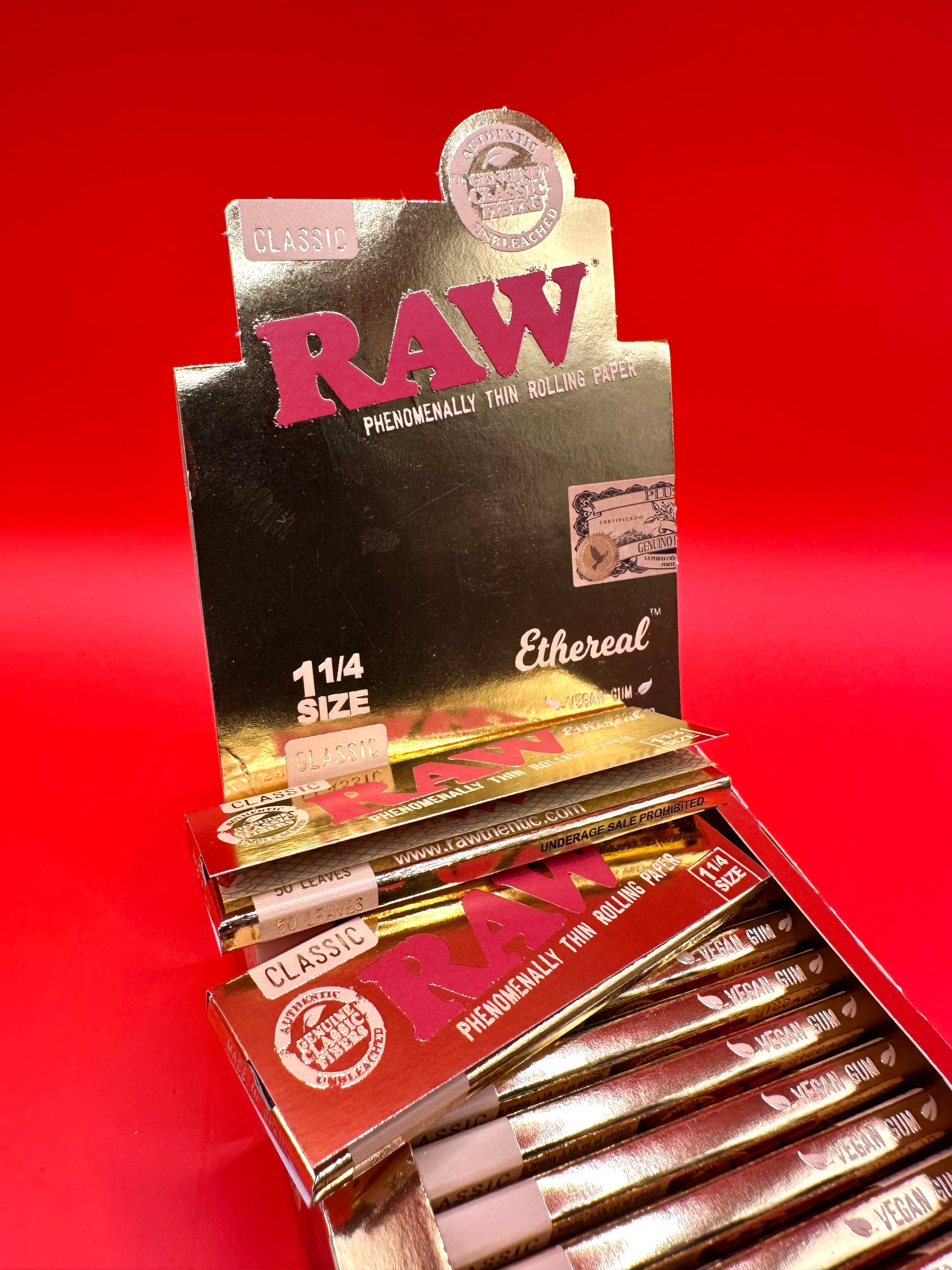 RAW Ethereal King Size Slim ultra thin unbleached vegan gum 