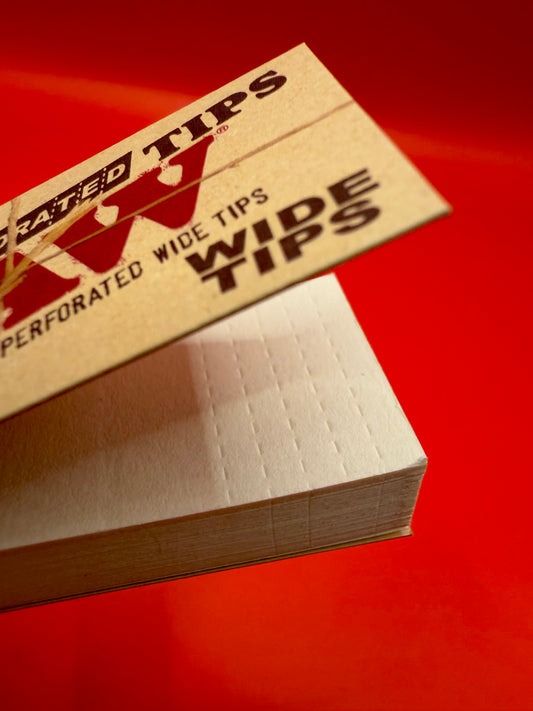 RAW Perforated Wide Rolling Tips are made for anyone who prefers a wider, sturdier tip when rolling. Each tip has perforated sections, making it easier to fold, shape, and roll your tip the way you like it.