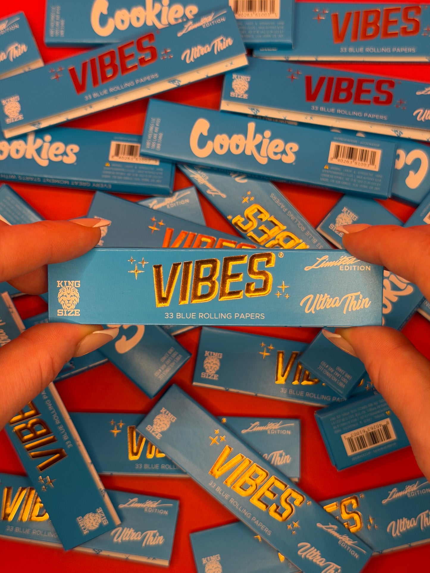 VIBES X Cookies King Size Slim Blue Rolling Papers