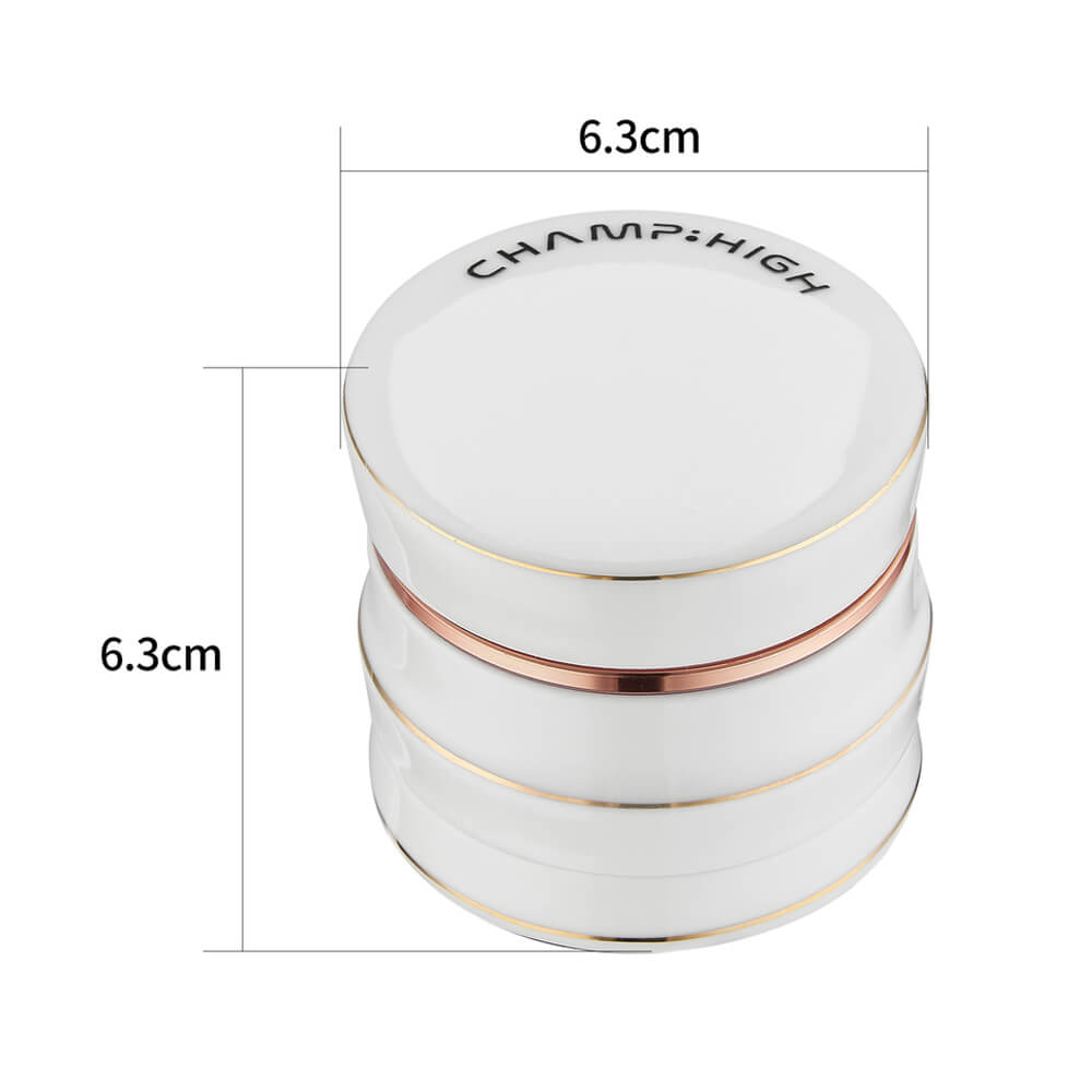 Champ High Porcelain Herb Grinder White 4 Parts – 63mm